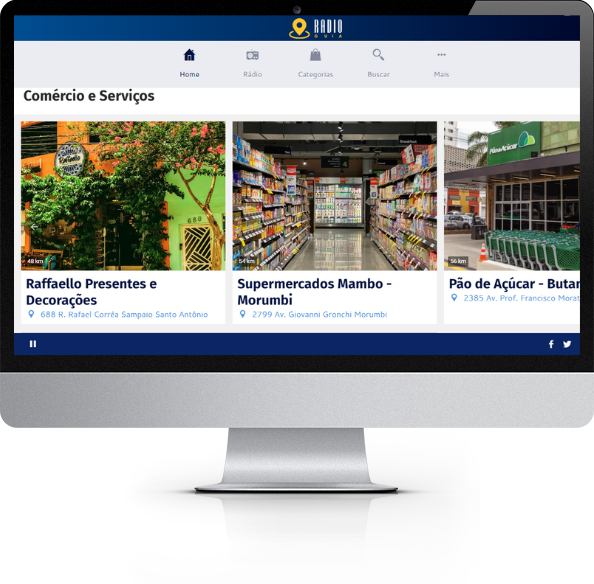 Aplicativo Guia Comercial Android IOS e Web